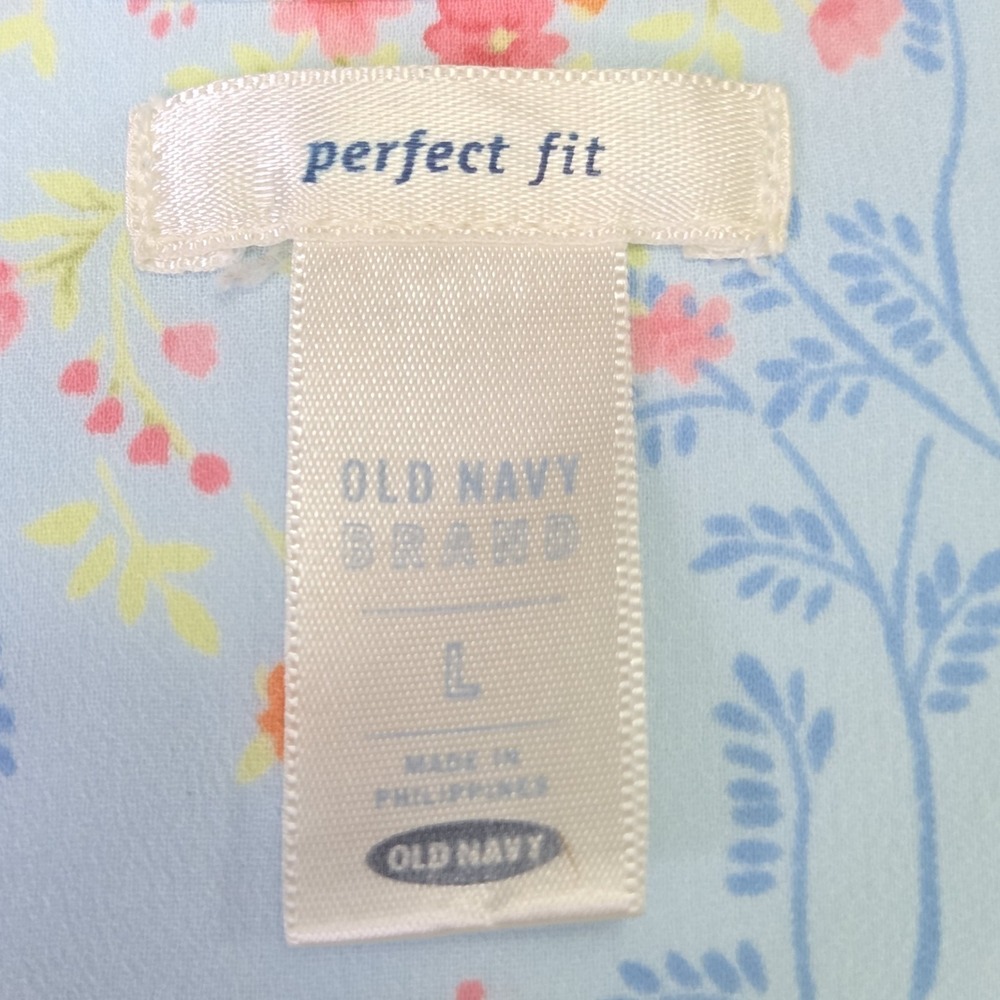 Old Navy Vtg Womens Floral Babydoll Top Medium Satin Trim y2k Fairycore Coquette - Picture 2 of 7